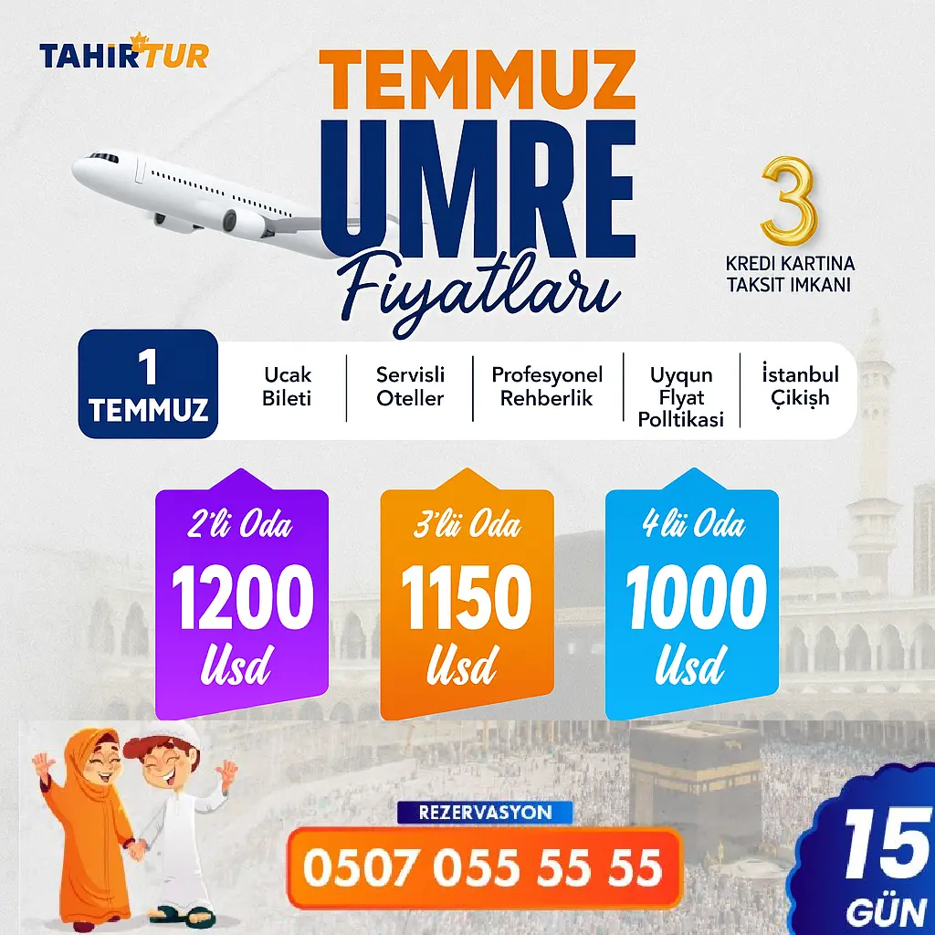 2 Haftalık Umre Turları -Sömestr Umre -Umre Fiyatları